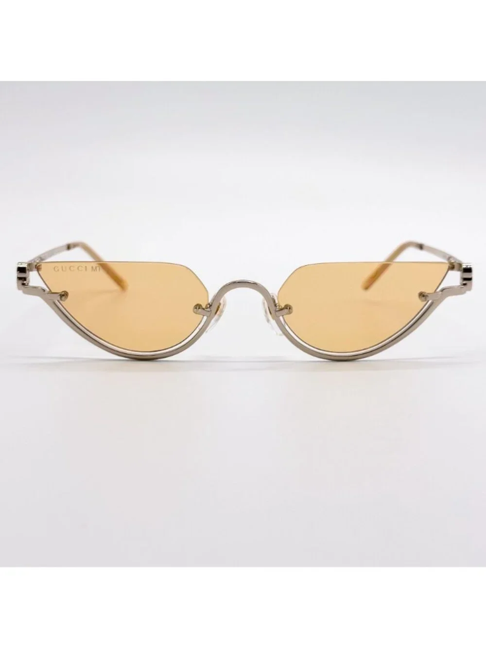 New Gucci Yellow Gold Cat Eye Women Sunglasses GG1603S 004